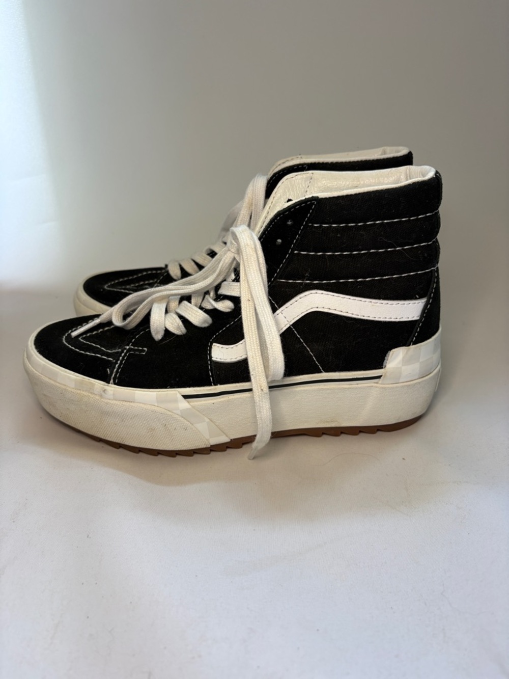 Vans Sk8-Hi Stacked Black and White Low-Top Skate Shoes Size 8 - Picture 4 of 8